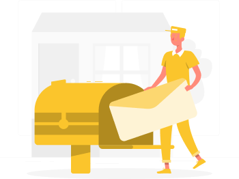 a person putting mail